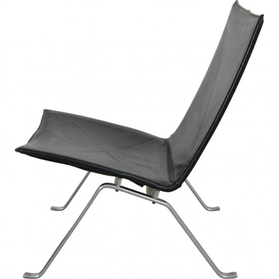 Poul Kjærholm PK22 chair in black leather by Kold Christensen