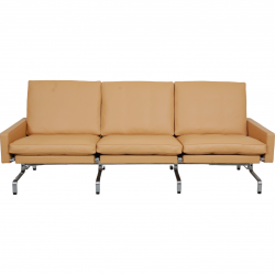 Poul Kjærholm 3.personers PK-31 sofa betrukket med Nevada sand læder