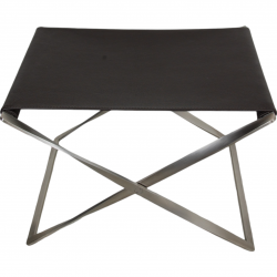 Poul Kjærholm PK-91 skammel i brunt læder