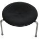 Poul Kjærholm PK-33 footstool in black leather from the 1990s