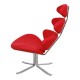 Poul Volther Corona stol med skammel i rødt stof (2) 