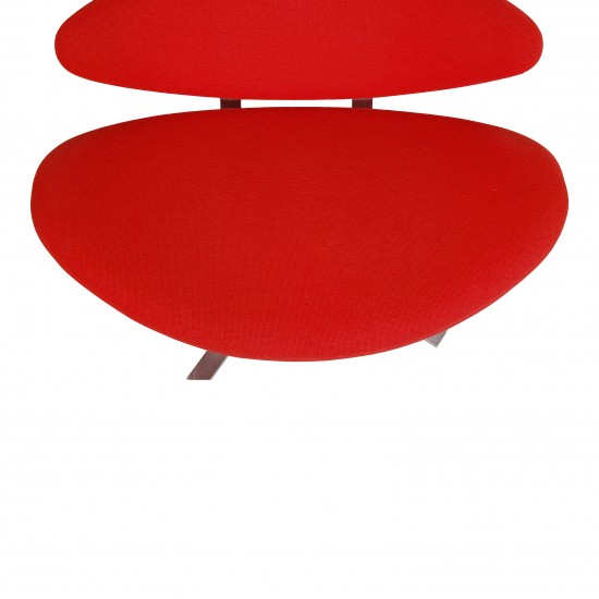Poul Volther Corona stol med skammel i rødt stof (2) 
