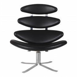 Upholstery of Poul M Volther corona chair with leather