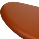 Poul M. Volther Corona ottoman reupholstered in walnut aniline leather