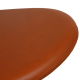 Poul M. Volther Corona ottoman reupholstered in walnut aniline leather
