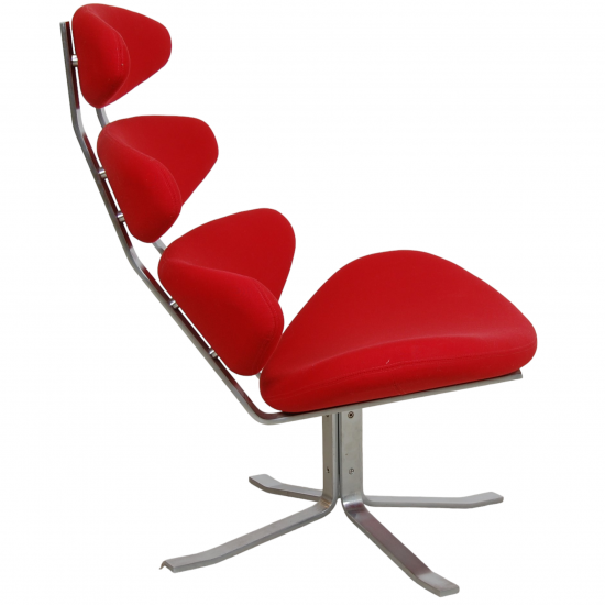 Poul M. Volther Corona chair in red fabric