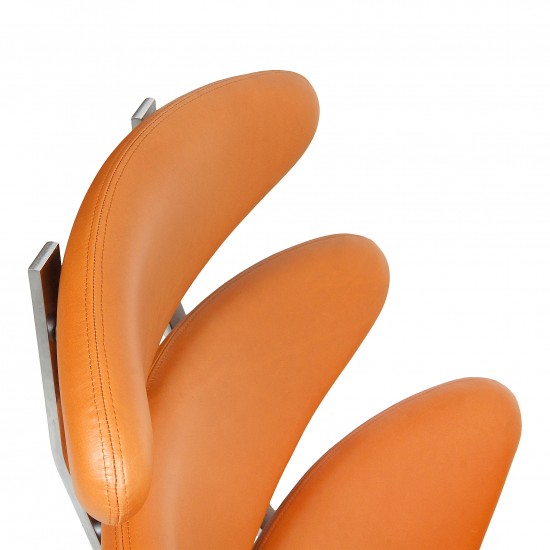 Poul Volther Corona chair newly upholstered with cognac aniline leather