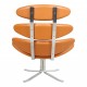 Poul Volther Corona chair newly upholstered with cognac aniline leather