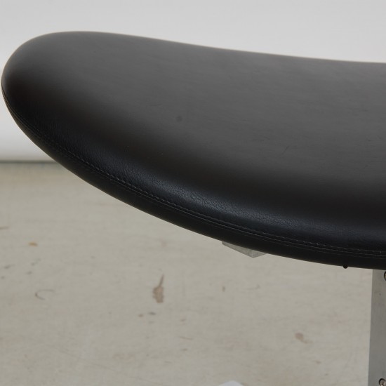 Erik Jørgensen Corona footstool in black leather