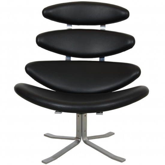 Erik Jørgensen Corona chair in black leather 