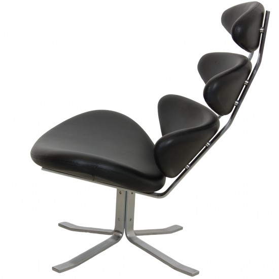 Erik Jørgensen Corona chair in black leather 