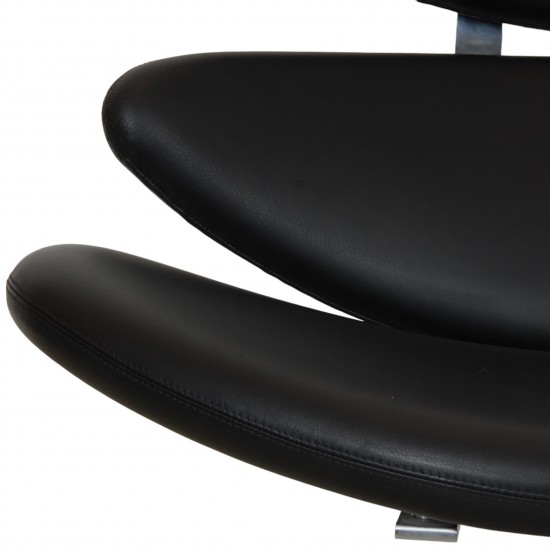 Erik Jørgensen Corona chair in black leather 