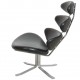 Poul M. Volther corona chair in black leather