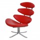 Poul M Volther Corona Armchair with red leather