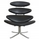 Poul Volther Corona lounge chair in black leather