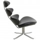 Poul Volther Corona lounge chair in black leather