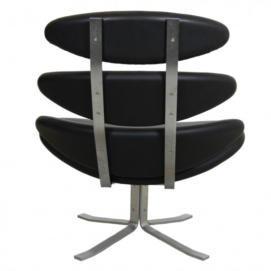 Poul Volther Corona lounge chair in black leather