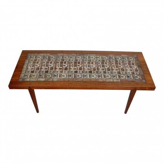 Severin Hansen rectangular rosewood coffee table with tiles