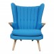 Svend Skipper Papa Bear Chair in light blue hallingdal fabric and oak