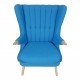 Svend Skipper Papa Bear Chair in light blue hallingdal fabric and oak