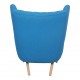 Svend Skipper Papa Bear Chair in light blue hallingdal fabric and oak