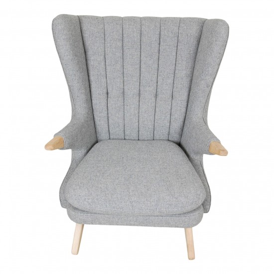 Svend Skipper Papa Bear Chair in grey hallingdal fabric and oak