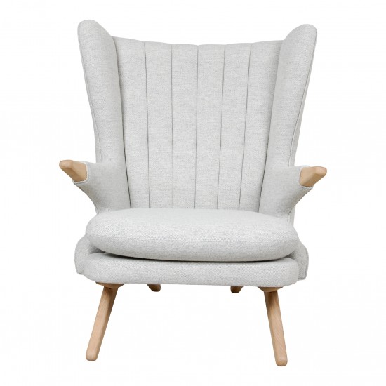 Svend Skipper Papa Bear Chair in light grey hallingdal fabric and oak