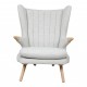 Svend Skipper Papa Bear Chair in light grey hallingdal fabric and oak