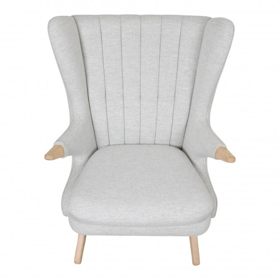 Svend Skipper Papa Bear Chair in light grey hallingdal fabric and oak