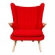 Svend Skipper Papa Bear Chair in red hallingdal fabric and oak