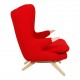 Svend Skipper Papa Bear Chair in red hallingdal fabric and oak