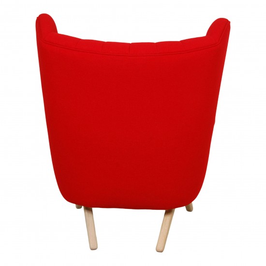 Svend Skipper Papa Bear Chair in red hallingdal fabric and oak