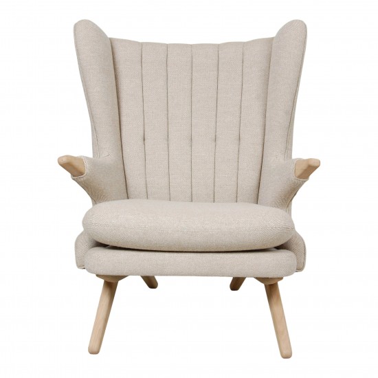 Svend Skipper Papa Bear Chair in dark sand hallingdal fabric and oak