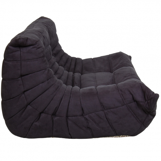 Michel Ducaroy Togo 2.pers sofa reupholstered in black Alcantara fabric