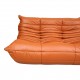 Michel Ducaroy Togo 2-seater sofa newly upholstered in cognac classic leather