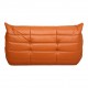 Michel Ducaroy Togo 2-seater sofa newly upholstered in cognac classic leather