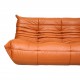 Michel Ducaroy Togo 3-seater sofa newly upholstered in cognac classic leather