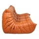 Michel Ducaroy Togo 3-seater sofa newly upholstered in cognac classic leather