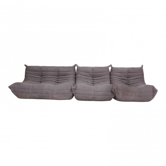 Michel Ducaroy Togo sofa set grey fabric (3)