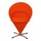 Verner Panton Cone chair newly upholstered with orange Hallingdal fabric