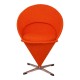 Verner Panton Cone chair newly upholstered with orange Hallingdal fabric