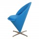 Verner Panton 1926-1998 Cone Chair with light blue hallingdal wool fabric