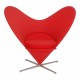 Verner Panton Heart Cone chair with red fabric 