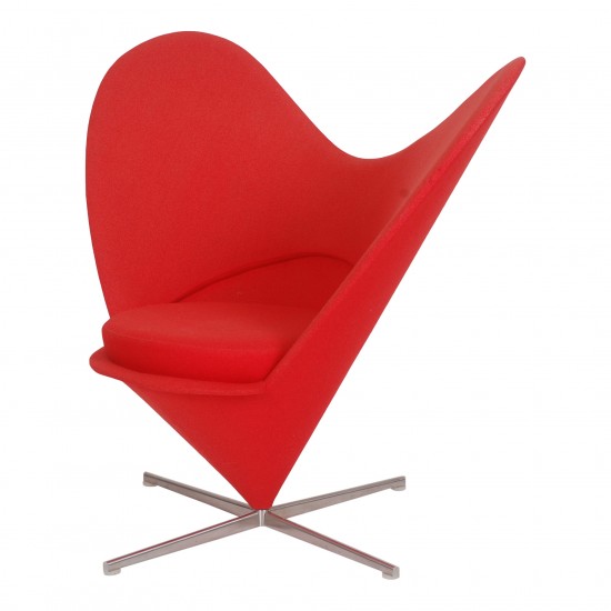 Verner Panton Heart Cone chair with red fabric 