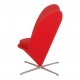 Verner Panton Heart Cone chair with red fabric 