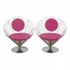 Verner Panton Wire Cone chair set with purple fabric