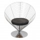 Verner Panton Wire Cone Chair i sort kvadrat stof
