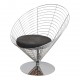 Verner Panton Wire Cone Chair i sort kvadrat stof