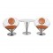 Verner Panton Wire Cone chair Set with brown patinated leather
