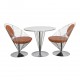 Verner Panton Wire Cone chair Set with brown patinated leather